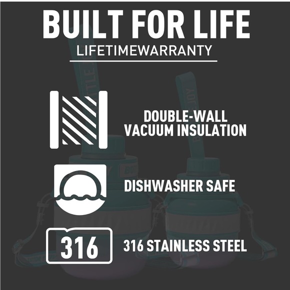 JoyLab Turquoise and Purple Water Bottle - Picture 5 of 7